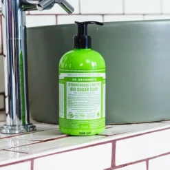 Dr. Bronner's Dr. Bronner’s Lemongrass & Lime -Teint Lisse Soldes Magasin dr bronners lemongrass lime savon liquide corps et cheveux 1